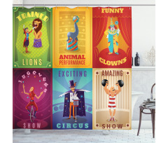 Retro Circus Animals Shower Curtain