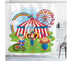 Fun Circus Scene Clowns Shower Curtain