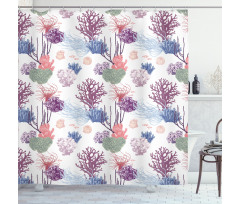 Engraved Reef Coral Designs Shower Curtain