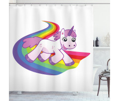 Fairy Creature Rainbow Shower Curtain