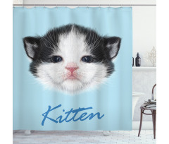 Furry Pink Nose Kitten Shower Curtain