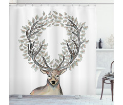 Myth Animal Reindeer Shower Curtain