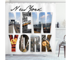 New York Collage Shower Curtain