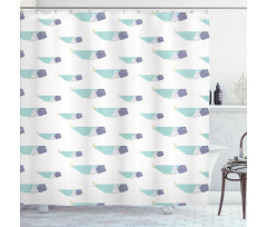 Origami Style Mammal Fish Shower Curtain