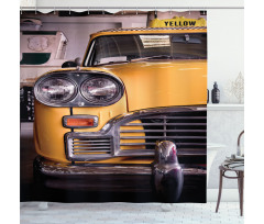 Antique Yellow Taxi Shower Curtain