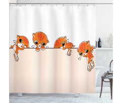 Banner with Little Kitties Shower Curtain