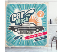 Vintage Auto Repair Art Shower Curtain