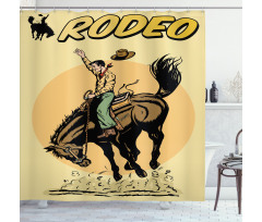 Wild Horse Rodeo Cowboy Shower Curtain