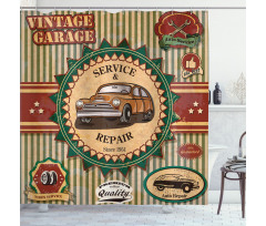 Old Sixties Car Pop Art Shower Curtain