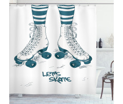 Retro Roller Skates Shower Curtain