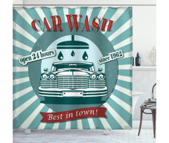 Car Wash Sign Commercial Shower Curtain