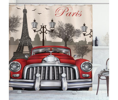 Parisian City Scenery Shower Curtain