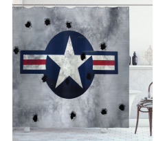 Star on Round Circle Shower Curtain