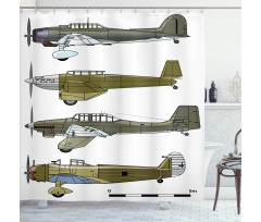 Old Dive Planes Jets Shower Curtain