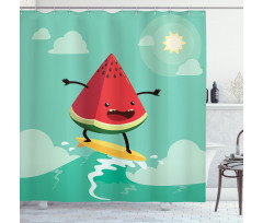 Watermelon on the Waves Shower Curtain