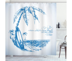 Surf Hawaiian Beach Shower Curtain