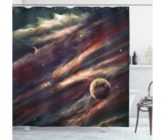 Nebula Planet Cloud Shower Curtain