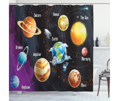 Solar System Planet Shower Curtain