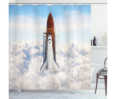 Spaceman Planet Shower Curtain