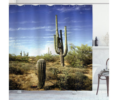 Cactus Spined Leaves Shower Curtain
