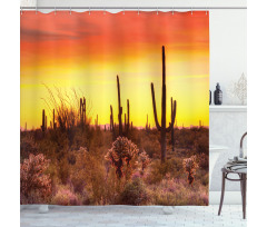 Cactus and Weeds Land Shower Curtain