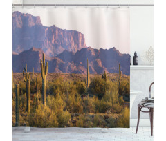 Cactus Mountain in Spring Shower Curtain