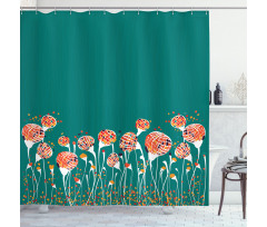 Modern Spring Flowers Shower Curtain