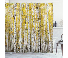 Forest Golden Leaves Shower Curtain