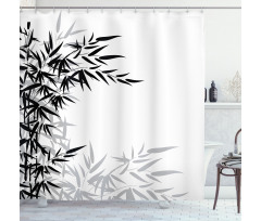 Bamboo Plant Leaves Shower Curtain