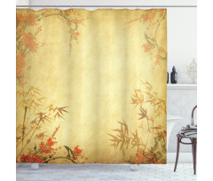 Bamboo Stems and Blooms Shower Curtain