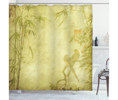 Branch and Bamboo Stems Shower Curtain