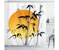 Bamboos Across the Sun Shower Curtain