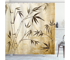 Gradient Bamboo Leaves Shower Curtain