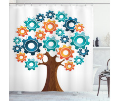 Innovation Gears Tree Shower Curtain