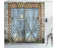 Aged Wooden Factory Shower Curtain