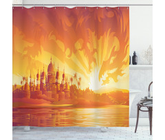 Orange City Sky Palace Shower Curtain