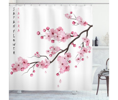 Japanese Cherry Branch Shower Curtain
