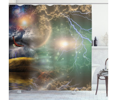 Eagle Thunder Clouds Shower Curtain
