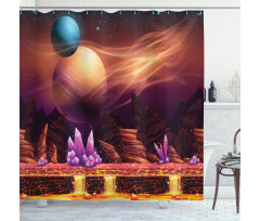 River Mars with Nebula Shower Curtain
