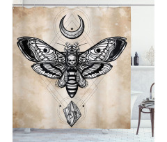 Hawk Moth Skull Magic Shower Curtain