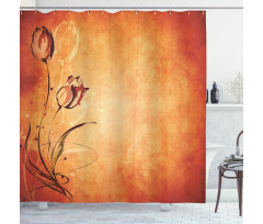 Vintage Style Rose Bloom Shower Curtain