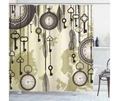 Green Old 20s Design Shower Curtain