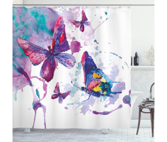 Watercolor Art Modern Shower Curtain