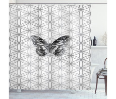 Geometric Butterfly Shower Curtain