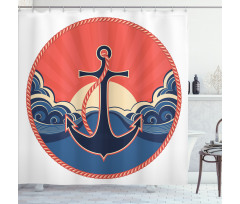 Sea Waves at Sunset Shower Curtain