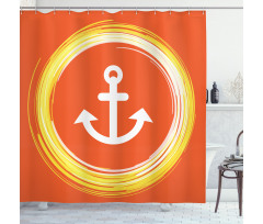 Anchor Image in Circle Shower Curtain