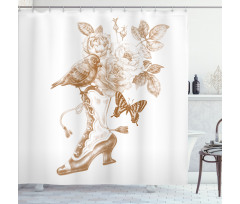 Nostalgic Butterflies Shower Curtain
