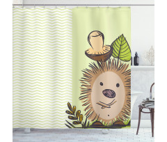Hedgehog Chevron Shower Curtain