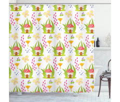 Spring Forest Toadstool Shower Curtain