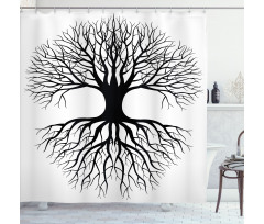 Roots Branch Leafless Shower Curtain